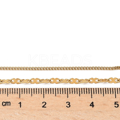 304 Stainless Steel 8 Shaped Link Chain Double Layered Necklaces for Women NJEW-U050-02D-G-1