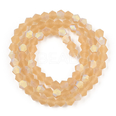 Imitate Austrian Crystal Bicone Frosted Glass Beads Strands EGLA-A039-T2mm-MB18-1