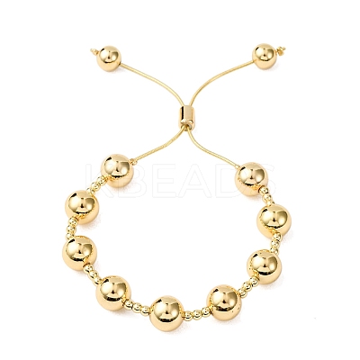 Brass Round Beads Slider Bracelets for Women LS-BJEW-D357-06A-G-1