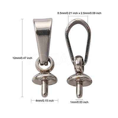 Tarnish Resistant 201 Stainless Steel Peg Bails Pendants STAS-E031-1-1