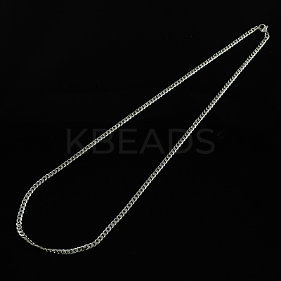 Tarnish Resistant 304 Stainless Steel Curb Chain Necklaces STAS-S029-04-1