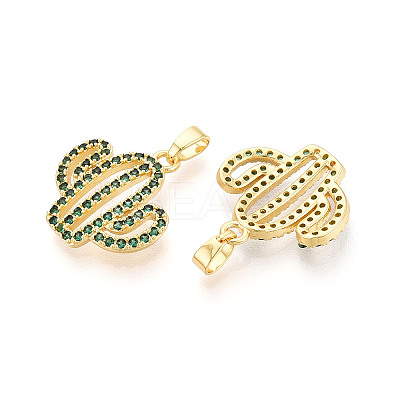 Brass Micro Pave Cubic Zirconia Pendants KK-N257-71G-1