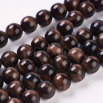 Natural Red Tiger Eye Beads Strands G-C076-10mm-1D-1