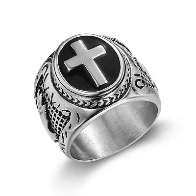 304 Stainless Steel Hand of God Figer Rings for Men FS-WG7F807-07-1