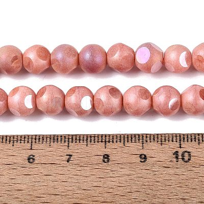 Ombre Effect Dyed Electroplate Opaque Glass Beads Strands EGLA-Q130-01A-17-1