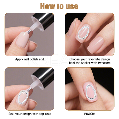 6 Sheets 2 Colors Mixed Shapes PET Nail Art Stickers DIY-HS0002-07-1