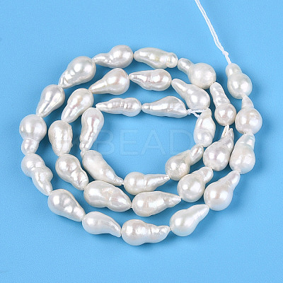 Natural Baroque Keshi Pearl Beads Strands PEAR-S020-F14-02-1