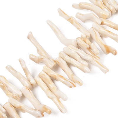 Opaque Acrylic Imitation Coral Beads Strands SACR-P033-01A-1