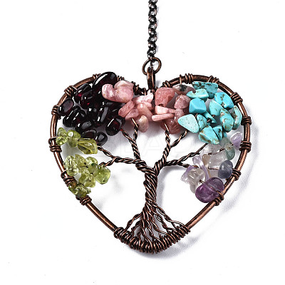 Natural Mixed Gemstone Big Pendants G-T133-R07C-1