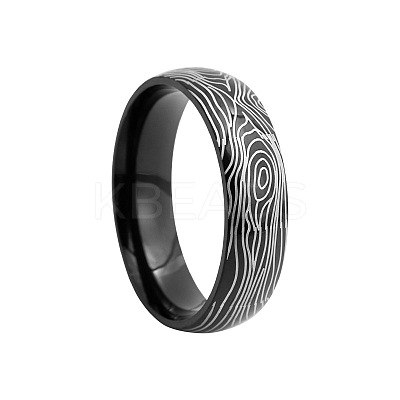 Annual Ring Pattern 201 Stainless Steel Finger Rings FS-WG7658E-05-1