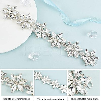 1Pc Shiny Flower Crystal Rhinestone Trim DIY-FG0003-37-1