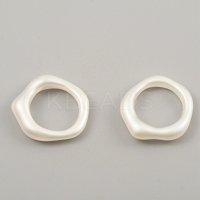 Candy Color Plastic Twist Wave Finger Ring for Women RJEW-WH0004-26C-1