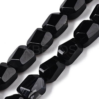 Natural Black Agate(Dyed & Heated) Beads Strands G-N342-148C-1