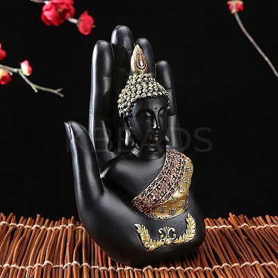 Resin Palm with Buddha Figurines WG99338-01-1