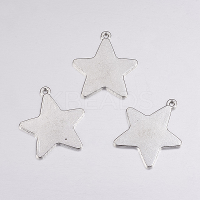 Tibetan Style Alloy Stamping Blank Tag Pendants LS-X-EA085Y-NF-1