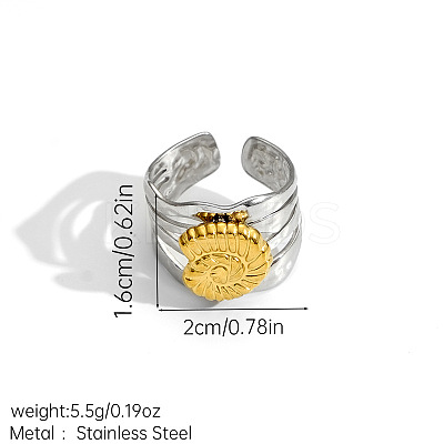 Ocean 304 Stainless Steel Cuff Open Rings FS-WG68FEB-05-1