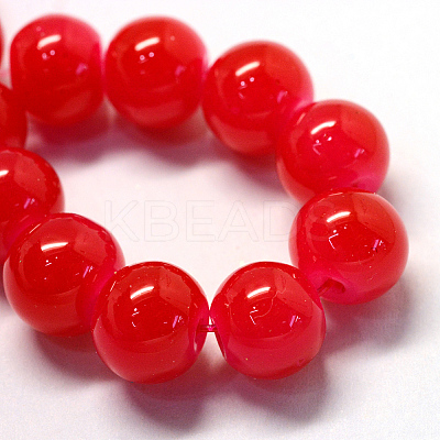Baking Paint Imitation Jade Glass Round Bead Strands DGLA-Q021-10mm-05-1