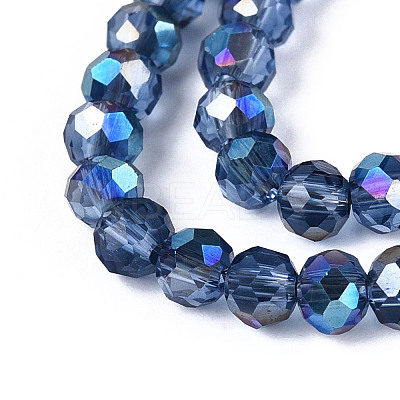 Electroplate Transparent Glass Beads Strands X-EGLA-N054-T4mm-A02-1