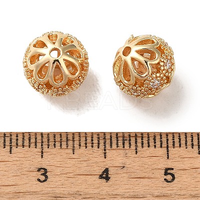 Rack Plating Brass Pave Cubic Zirconia Beads KK-M285-32A-KCG-1