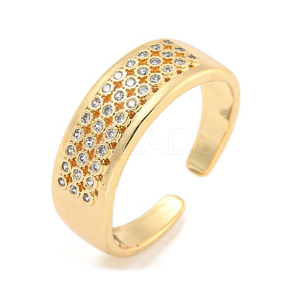 Clear Cubic Zirconia Open Cuff Ring RJEW-L121-019G-1