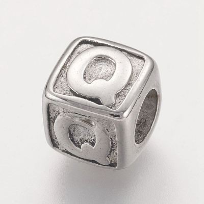 Tarnish Resistant 304 Stainless Steel European Beads STAS-G134-01P-Q-1