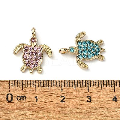 Golden Rack Plating Alloy Rhinestone Pendants PALLOY-F308-17G-1