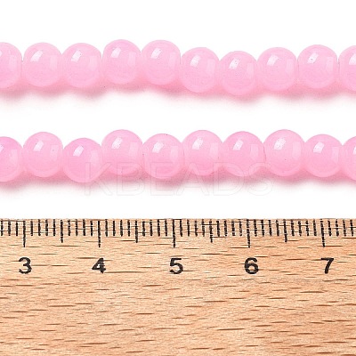 Baking Paint Imitation Jade Glass Round Bead Strands LS-DGLA-XCP0001-25-1