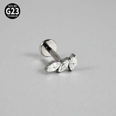 G23 Titanium Micro Pave Cubic Zirconia Cartilage Earrings WG0CACB-09-1