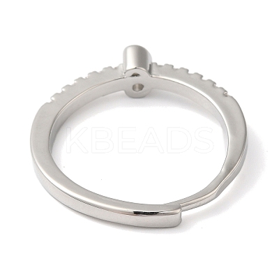 Rack Plating Brass Clear Cubic Zirconia Number 6 Adjustable Rings for Women RJEW-S407-09P-06-1
