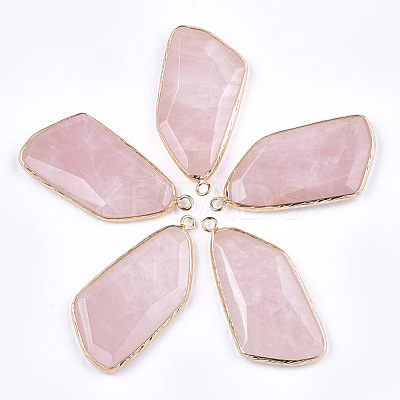 Natural Rose Quartz Pendants G-T112-20F-1