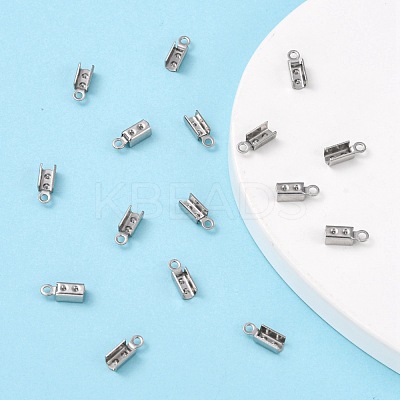 Tarnish Resistant 304 Stainless Steel Folding Crimp Ends X-STAS-R065-36-1