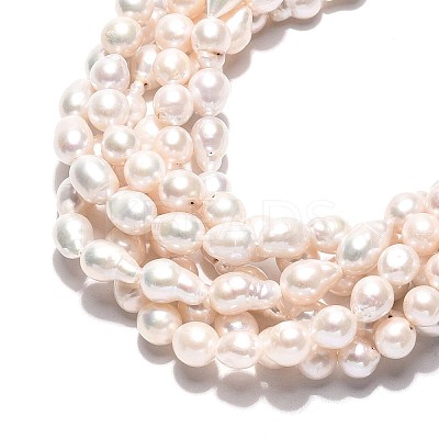 Baroque Natural Nucleated Pearl Keshi Pearl Beads Strands PEAR-S020-F12-01-1
