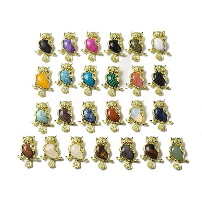 Natural & Synthetic Mixed Gemstone Pendants KK-F888-02G-1