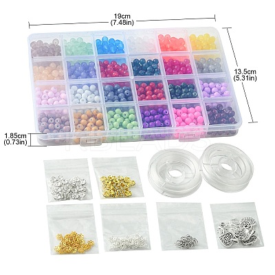 DIY Glass Beads & Alloy Pendant Bracelets Jewelry Making Kits DIY-FS0006-25-1