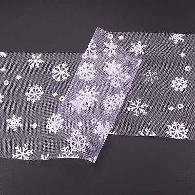 Snowflake Deco Mesh Ribbons OCOR-P010-G09-1
