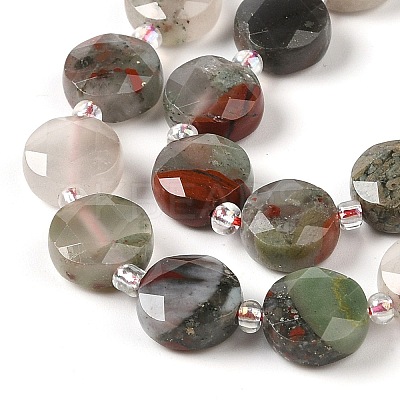 Natural Bloodstone Bead Strands G-C116-A06-01-1