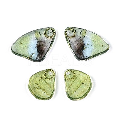 Transparent Epoxy Resin Butterfly Wing Pendants RESI-N045-06B-1