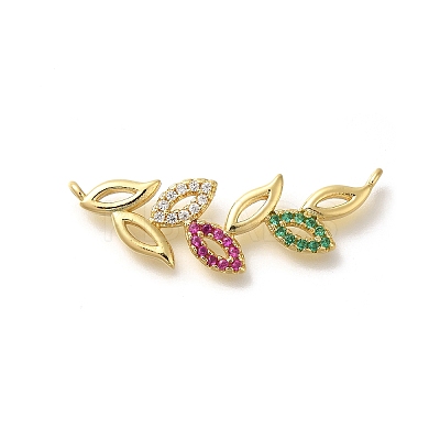 Rack Plating Brass with Cubic Zirconia Pendants KK-Z086-47-1