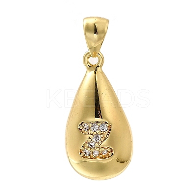 Rack Plating Brass Micro Pave Cubic Zirconia Pendants KK-L226-102G-Z-1