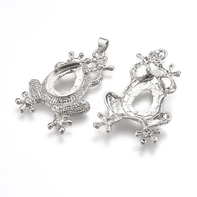Alloy Pendant Cabochon Open Back Settings PALLOY-K099-09P-1