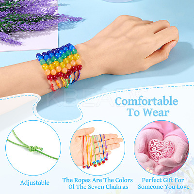 7 Colors Eco-Friendly Korean Waxed Polyester Cord with Natural & Dyed Malaysia Jade Beaded Adjustable Bracelets BJEW-TAC0035-1