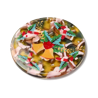 Transparent Christmas Themed Cellulose Acetate(Resin) Pendants OACR-L018-03E-1