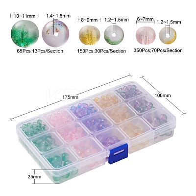 565Pcs 15 Colors Frosted Spray Painted Glass Beads GLAA-YW0001-37-1