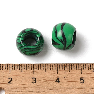 Synthetic Malachite European Beads G-N342-03B-1
