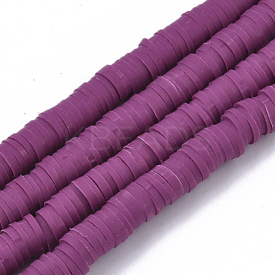 Handmade Polymer Clay Beads Strands CLAY-R089-6mm-037-1