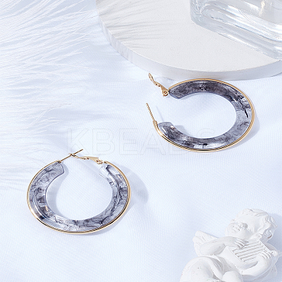 1 Pair 304 Stainless Steel Hoop Earrings For Women EJEW-LP0011-06C-1