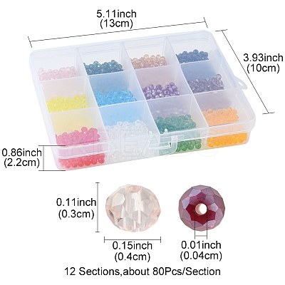 960Pcs 12 Colors Glass Beads GLAA-YW0001-52-1