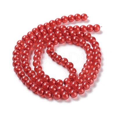 Baking Paint Pearlized Glass Pearl Round Bead Strands HY-XCP0001-13B-1