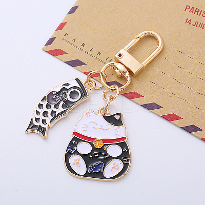 Alloy Enamel Pendant Keychain KEYC-PW0002-101A-1