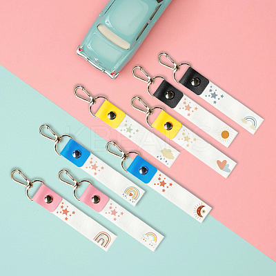 PU Leather & Cotton Name Marker Keychain AJEW-WH0514-011-1